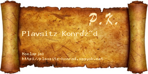 Plavsitz Konrád névjegykártya